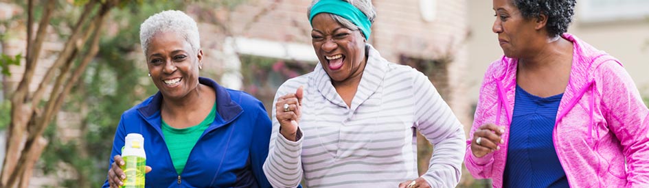 Three women jogging