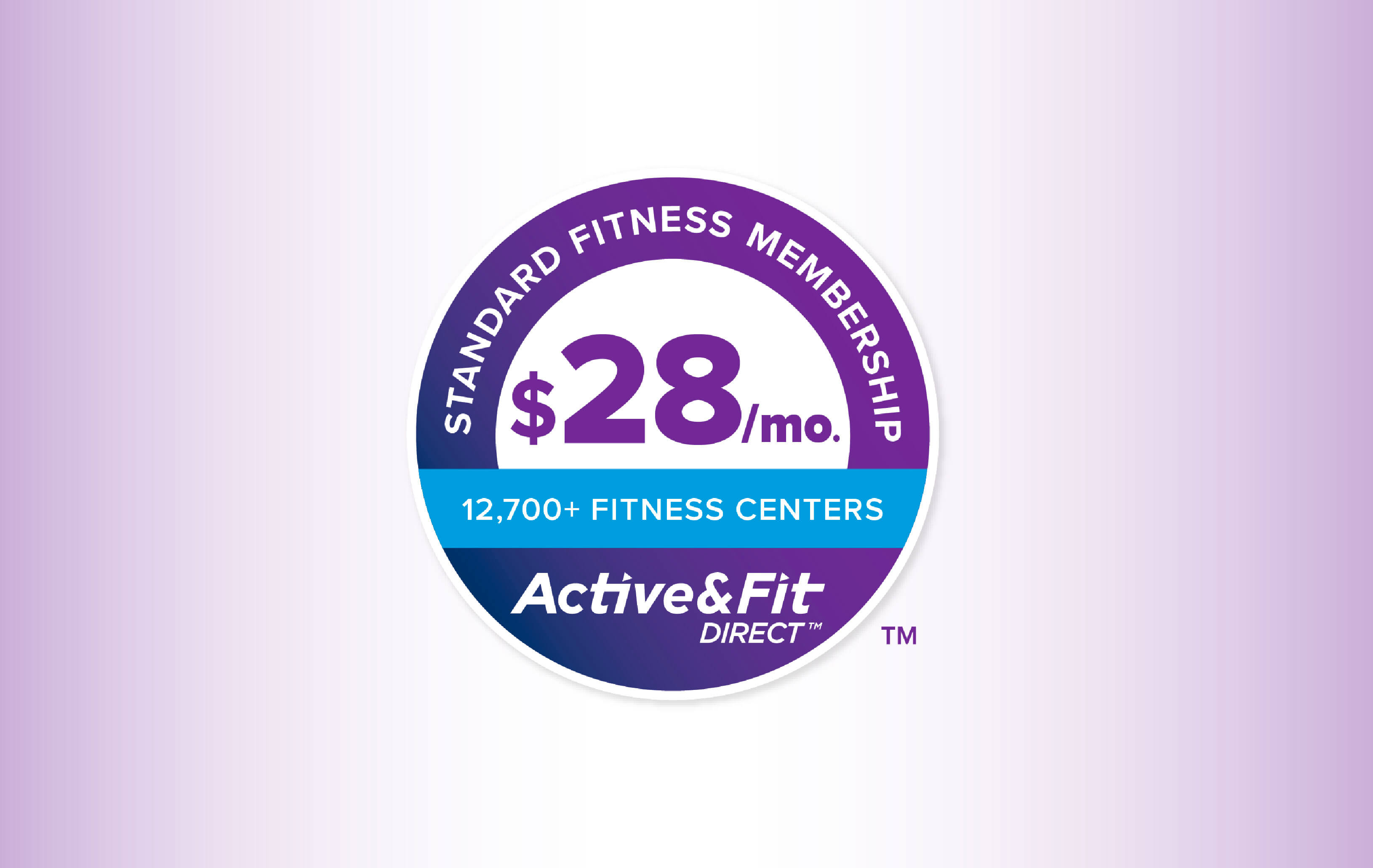 Distintivo de membresía de acondicionamiento físico de Active&Fit a $28 por mes