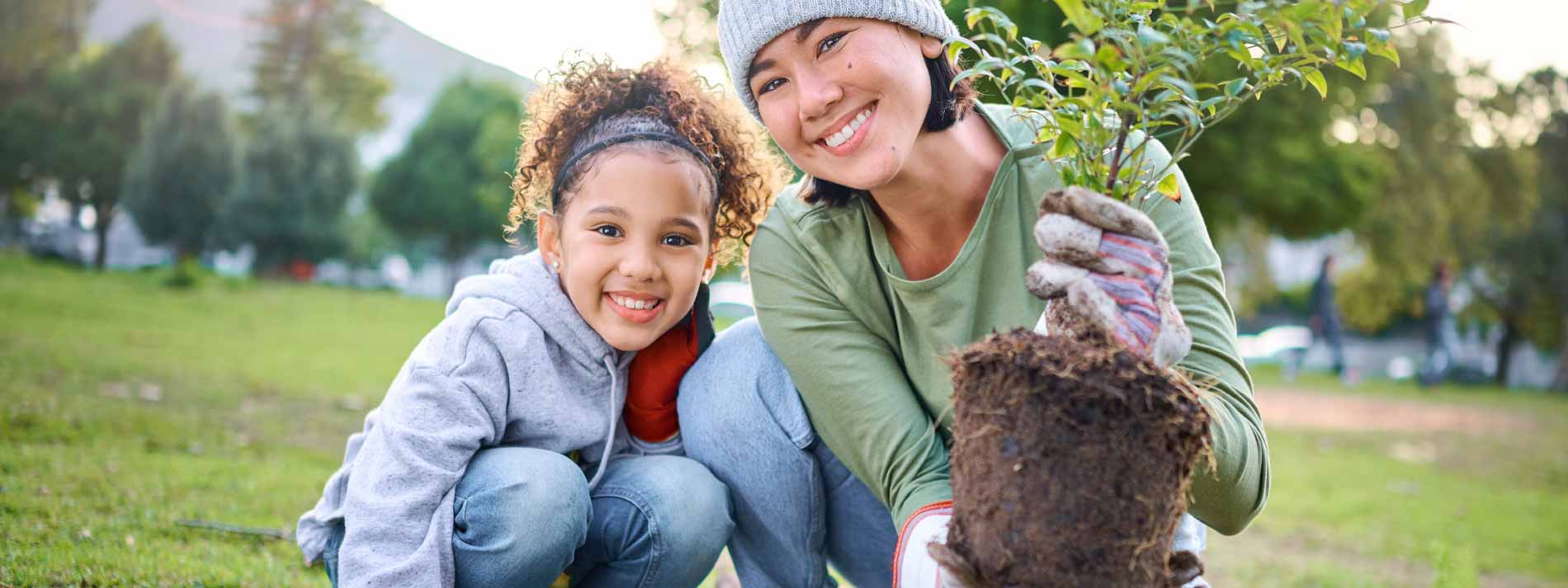 Volunteers-planting-tree-in-community-park