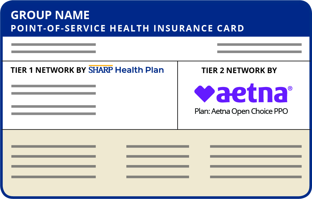 Tarjeta de identificación del afiliado del punto de servicio (Point of Service, POS) de Sharp Health Plan