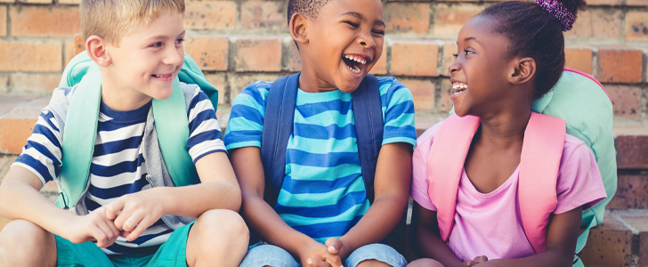 Group of children smiling together